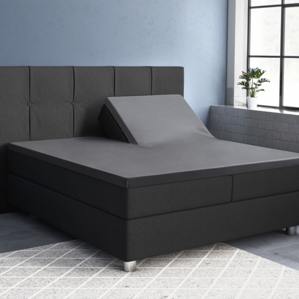 Beddinghouse percale katoen split-topper hoeslaken - Black
