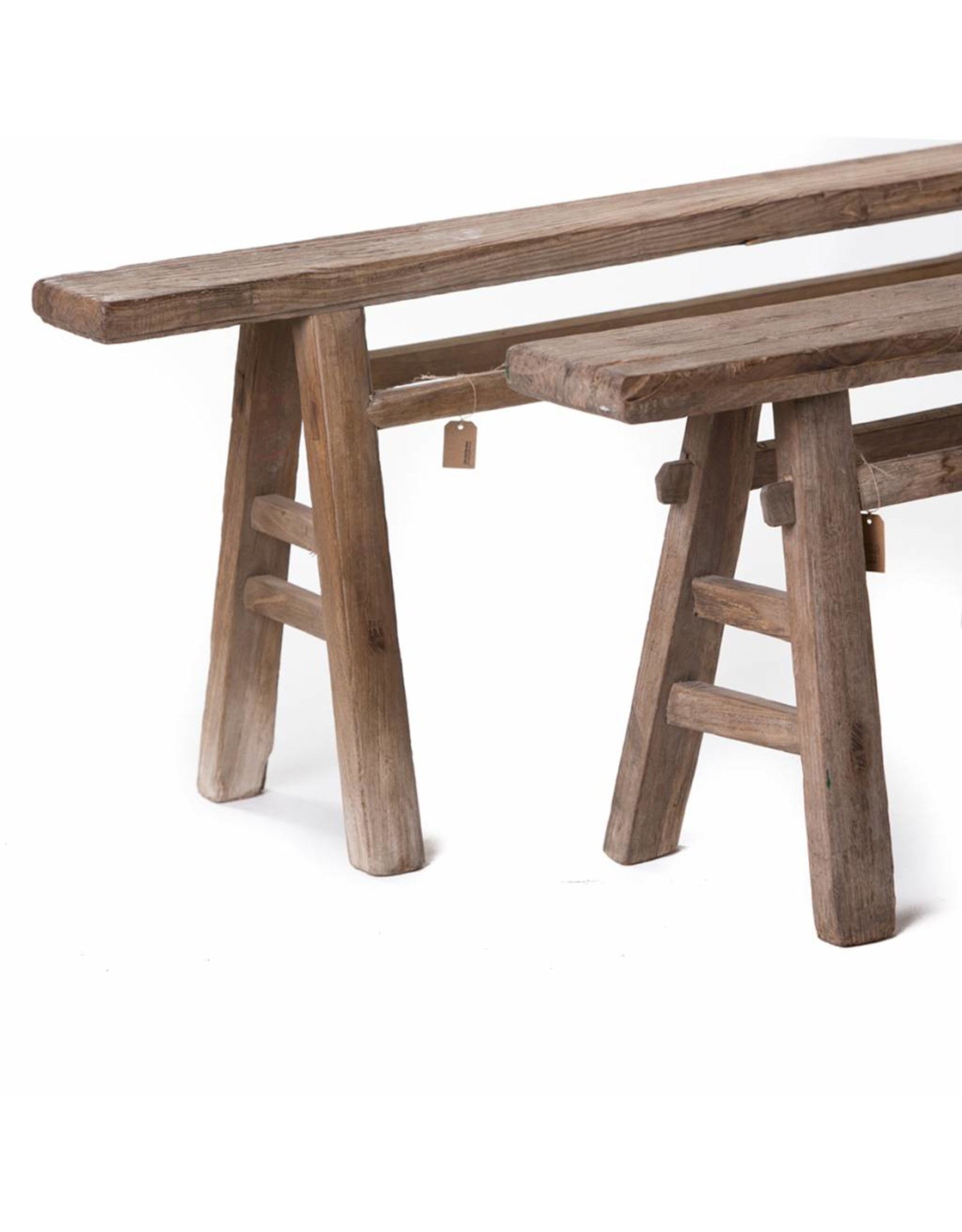 Antique Chinese wooden bench Authentic old wooden stools en benches.