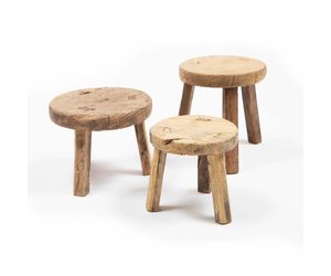 Small Round Wooden Stool Authentic Old Wooden Stools En Benches