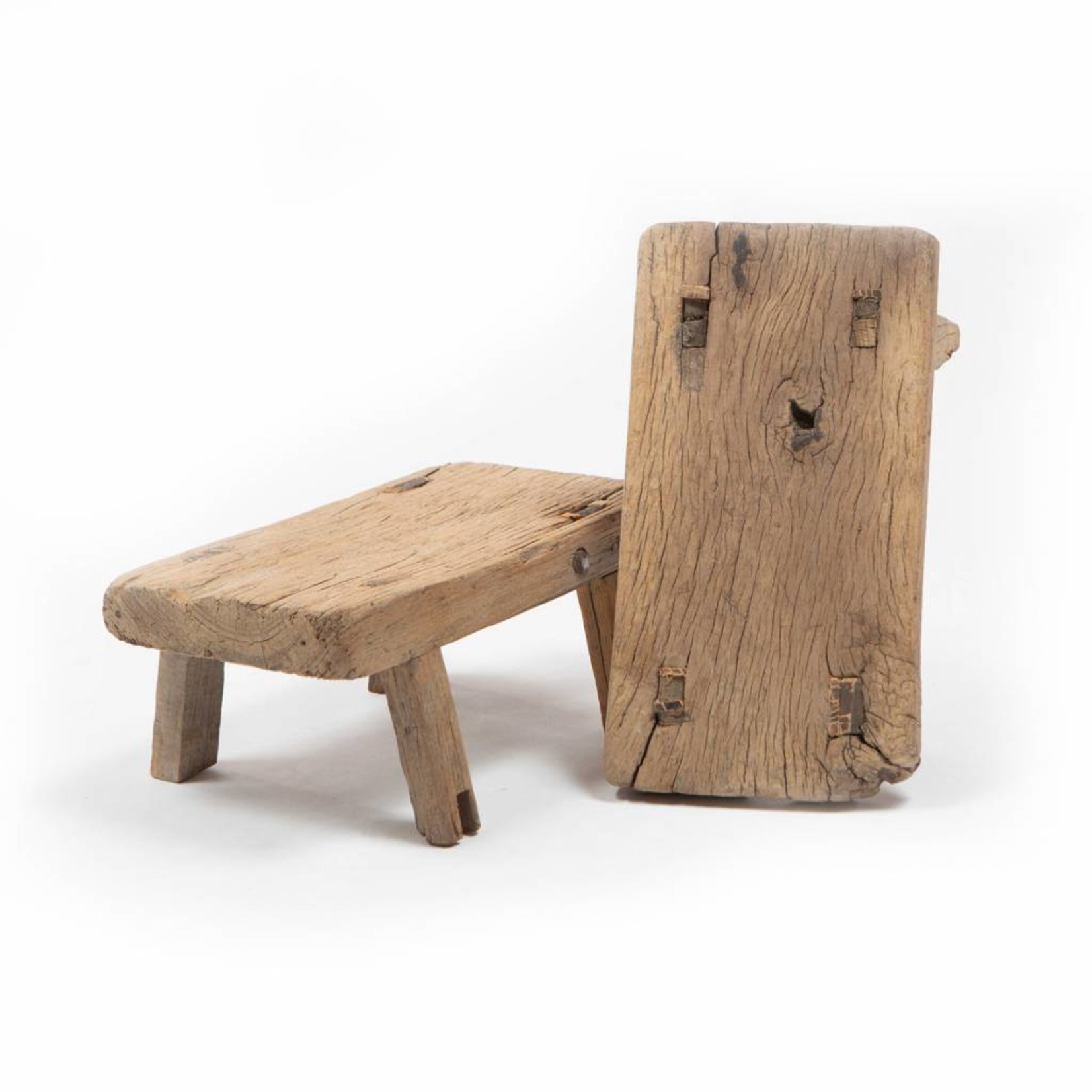 old wooden stepping stool