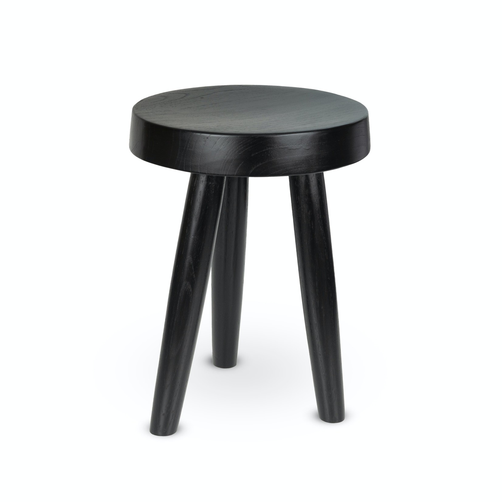 DETJER Chandigarh style wooden stool - Charcoal black