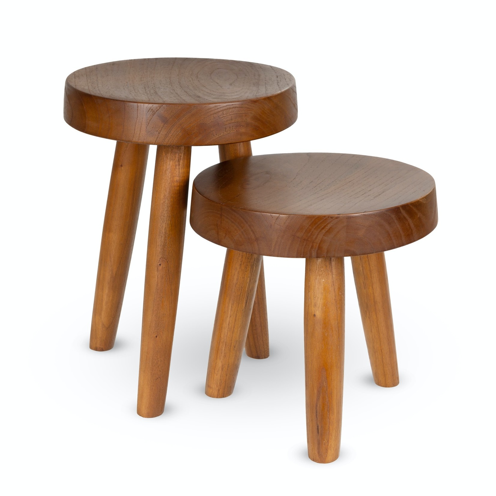 Chandigarh style wooden stool - Dark brown