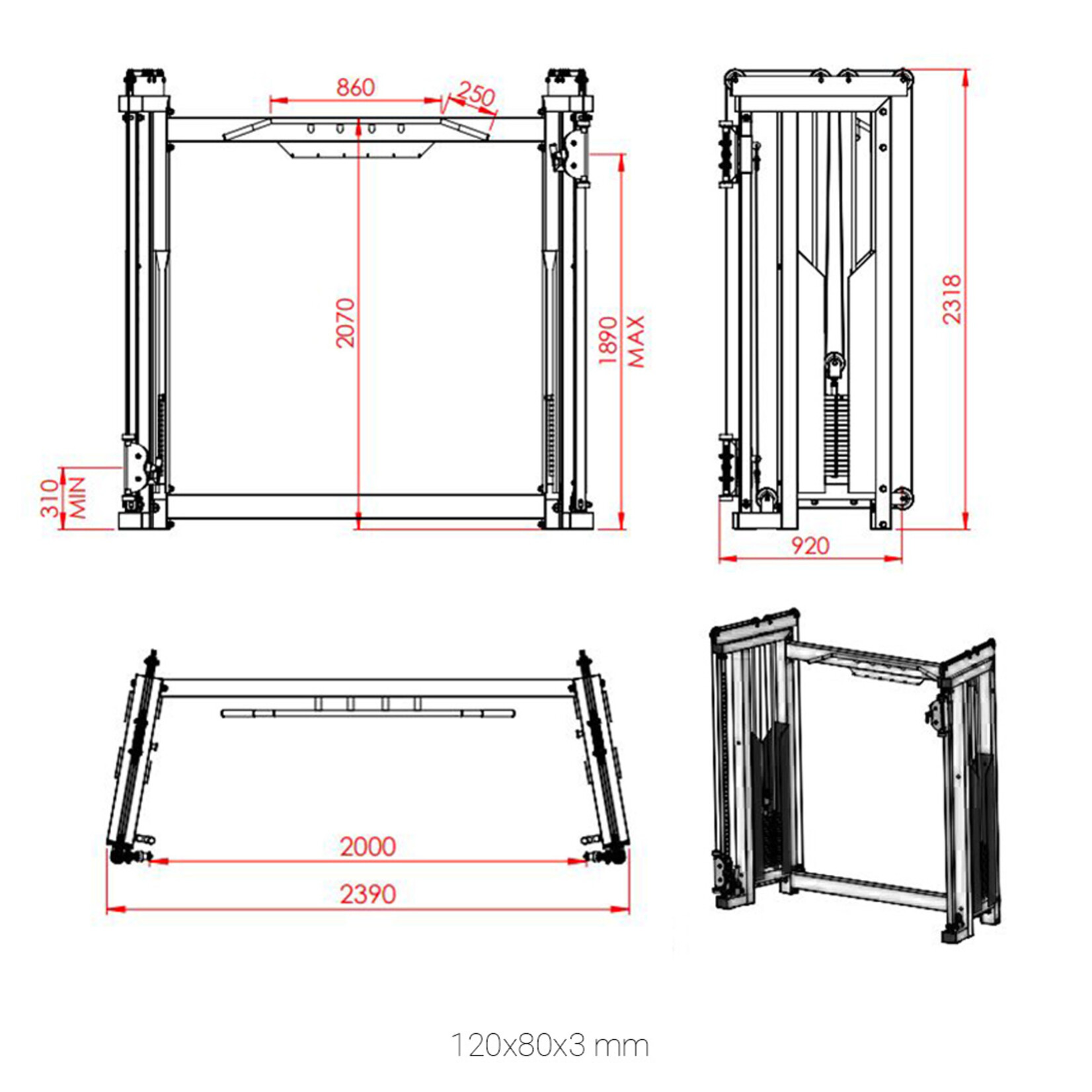 Adjustable Pulley Dual Cable Single Stack 2CXX