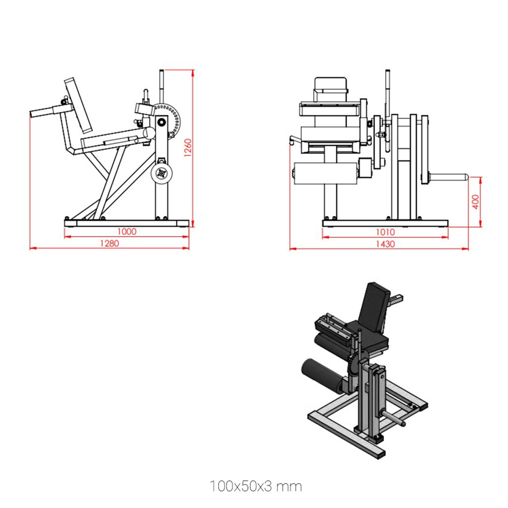 M8XXX Leg Extension Leg Curl Machine