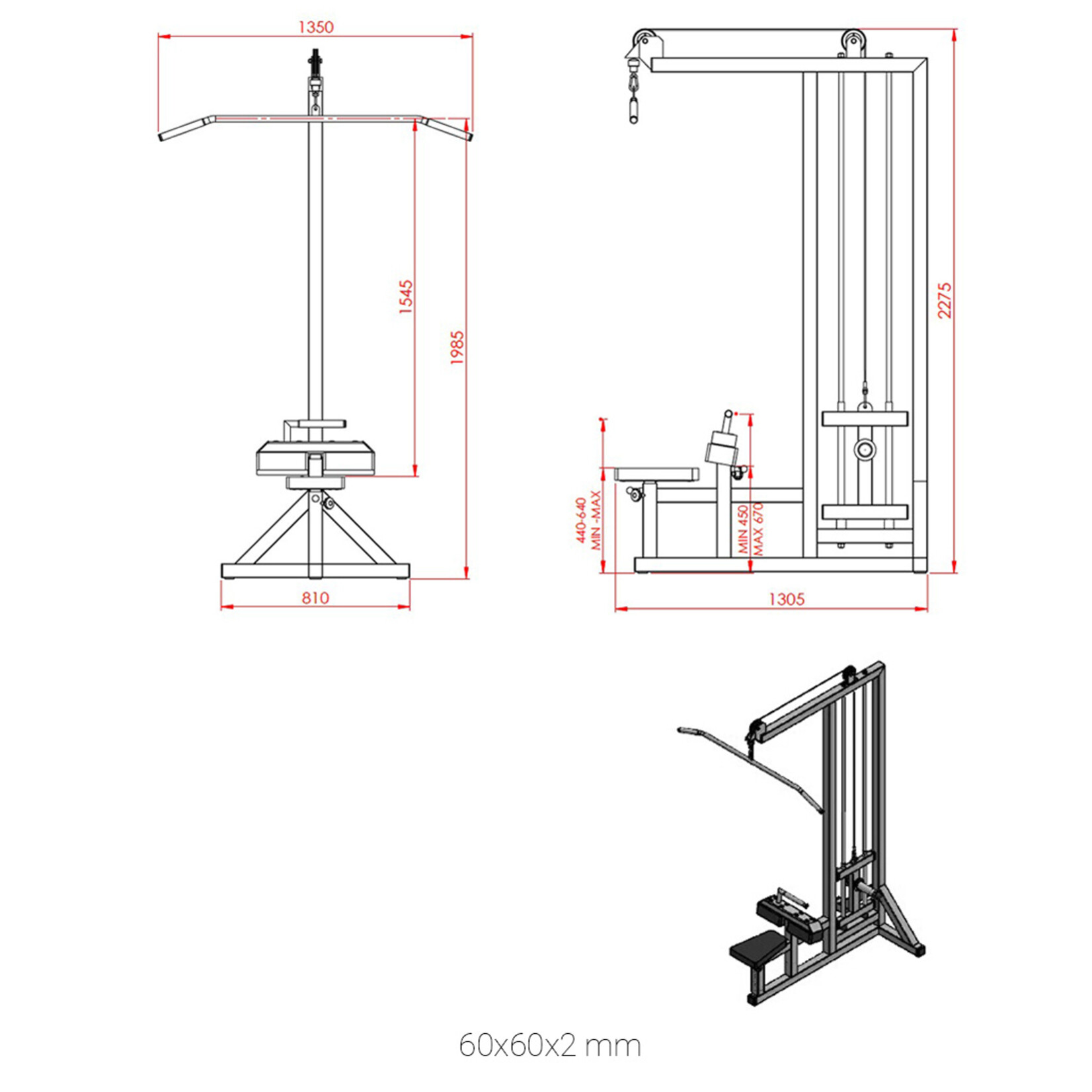 Lat Pulldown à charges libres 1MXP