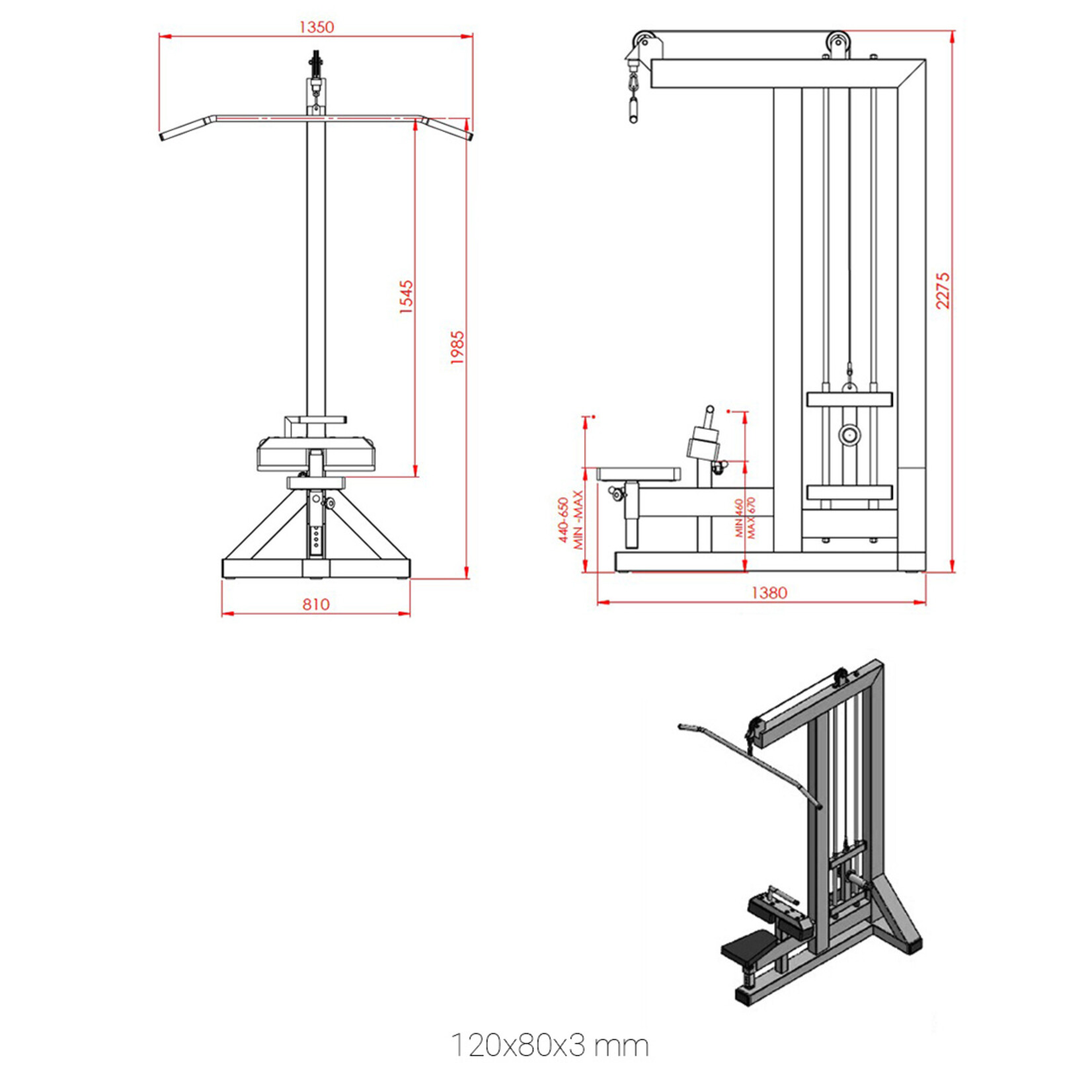 Lat Pulldown à charges libres 1MXP