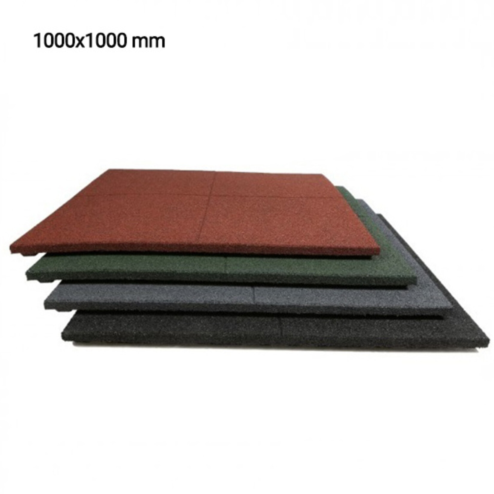 Rubberen Sportvloer | Rood  (1 m²) 100 x 100 cm