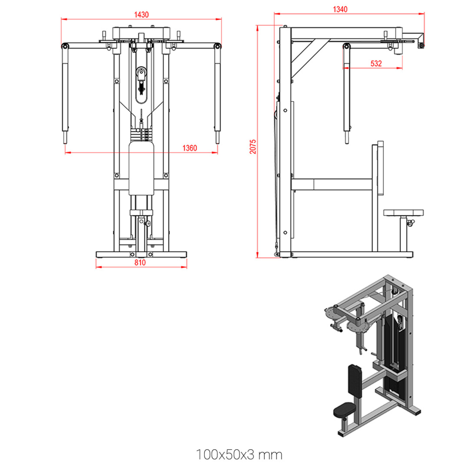 Peck Fly and Rear Delt Machine 9M