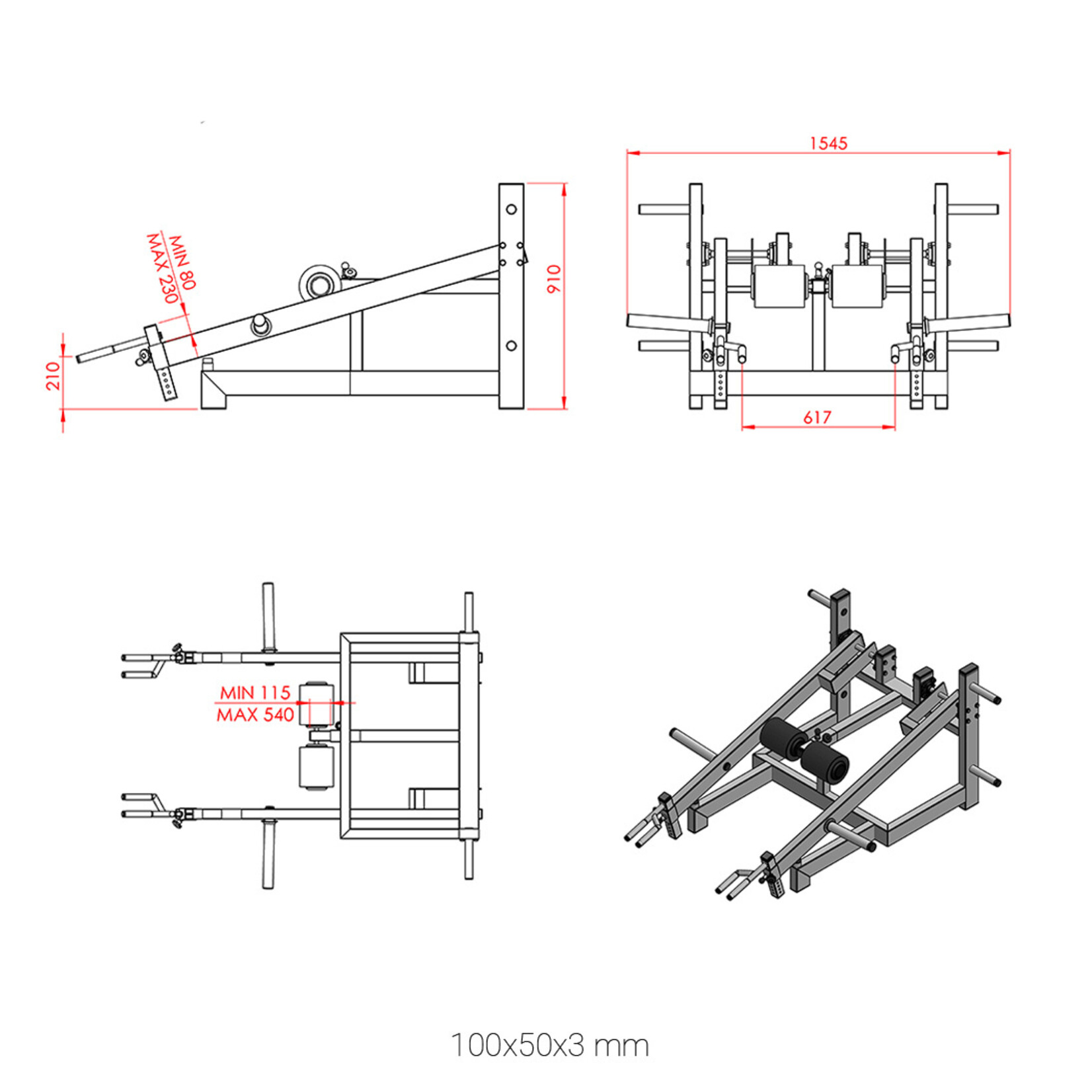 Shrug Machine/ Deadlift Machine/ Lunge Machine 1G