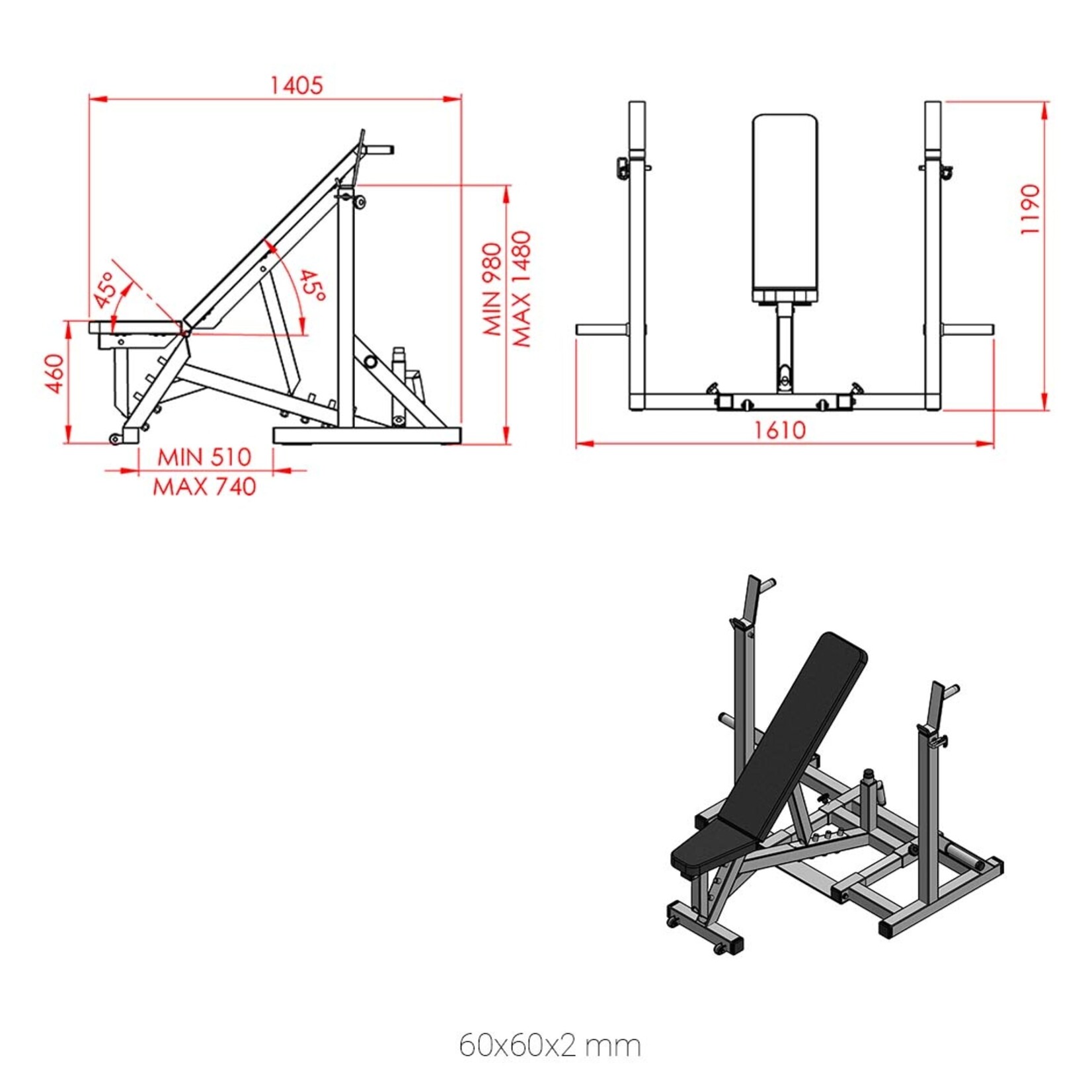 Adjustable Olympic Bench Press 4A