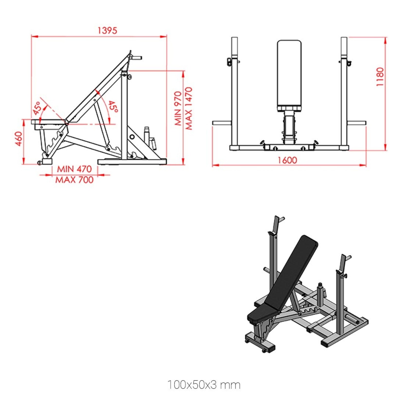 Adjustable Olympic Bench Press 4A