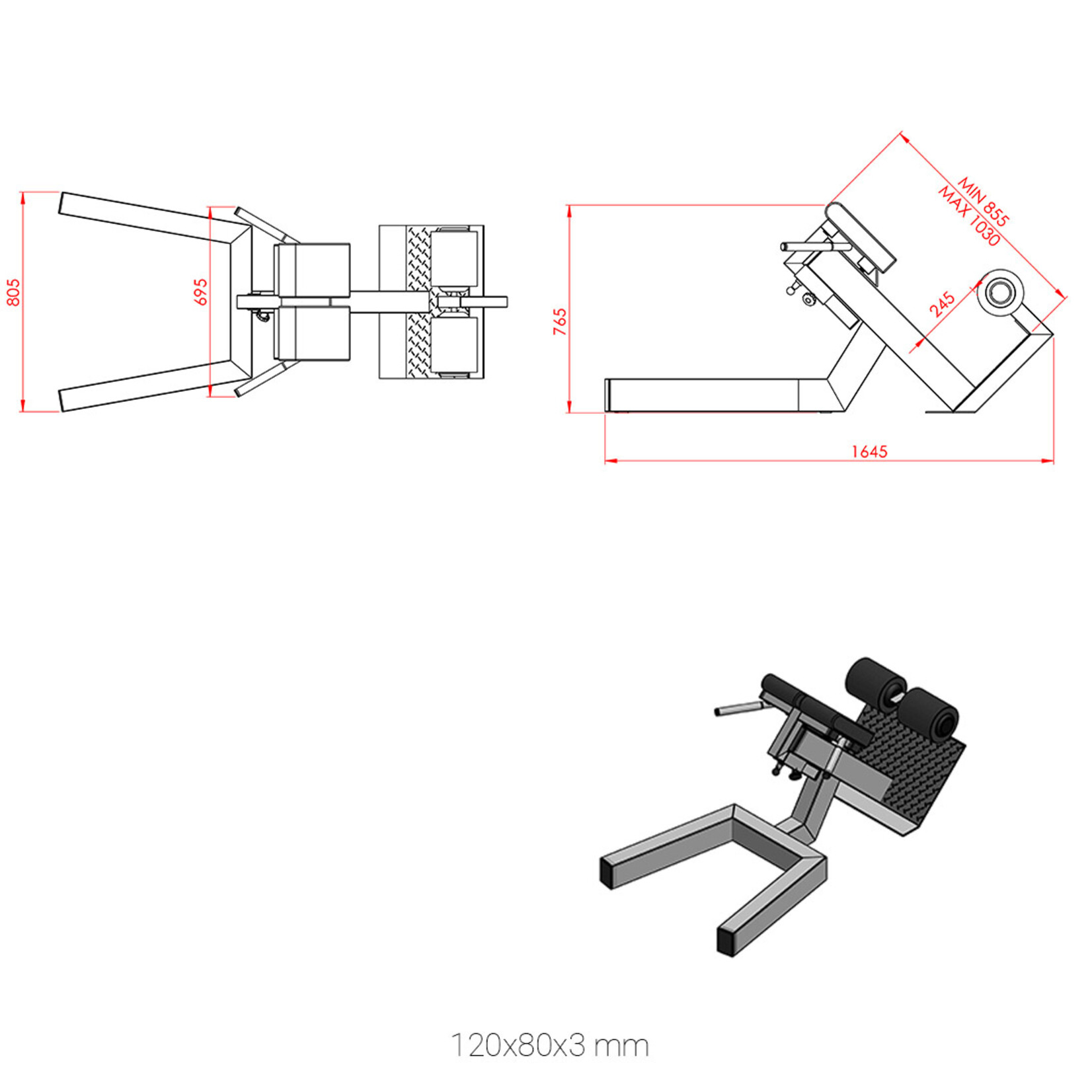 Back Hyperextension Bench 3L