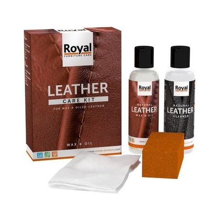 Oranje  Leather Care Kit Wax en Oil (kies uw set )