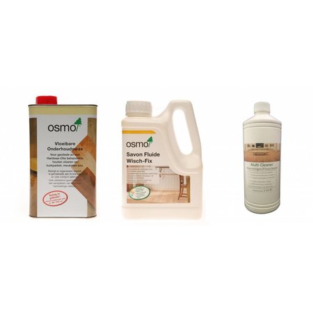 Osmo Groupe d'action 2 = 1 Lavage d'entretien 3029 + 1 Wisch Fix 8016 + 1 Nettoyant écologique multi