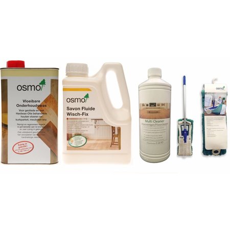 Osmo Groupe d'action 3 = 1 Lavage d'entretien 3029 + 1 Wisch Fix 8016 + 1 Nettoyant multi Eco + 1 ensemble Opti