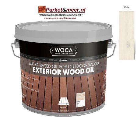 Woca Aceite Exterior BLANCO para Terraza, Muebles, Cabaña de Madera, etc.