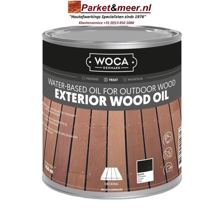 Woca Huile Extérieure NOIRE pour Terrasse, Meuble, Cabane en Rondins, etc.