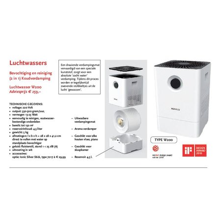 Boneco W200 Luchtwasser ZWART
