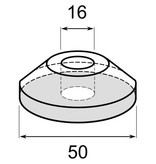 Tisa-Line Roseta simple de acero inoxidable de 16 mm