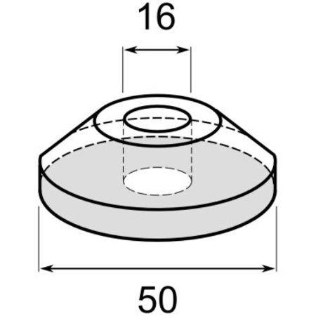 Tisa-Line Rosace simple en acier inoxydable 16 mm