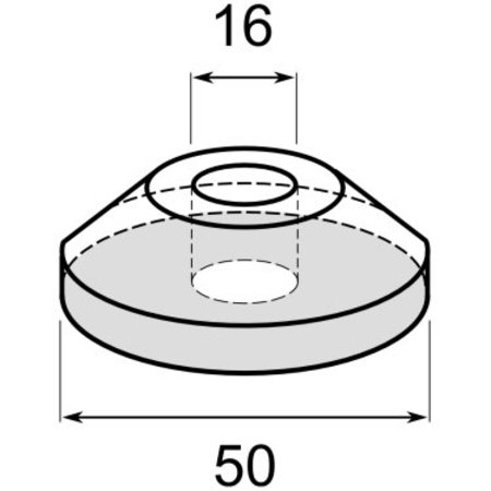 Tisa-Line Roseta simple de acero inoxidable de 16 mm