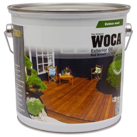 Woca Huile Extérieure ROUGE BRUN pour Terrasse, Meuble, Cabane en Rondins, etc.