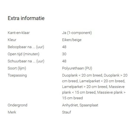 Stauf SPU 425 Montagelijm (worst van 600ml, per 20 stuks)