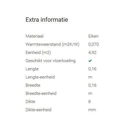 Tisa-Line Eiken Mozaiek A-klasse ondervloer 4,92m2 per pak