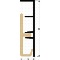 Rechte Aluminium Plint 60x15 (Zilver of RVS klik hier om te kiezen)