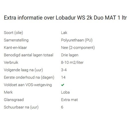 Loba Lobadur WS 2k Duo Extra MAT 5 Litros