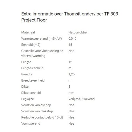 Thomsit Plancher de projet TF303 3mm (rôle de 15m2)