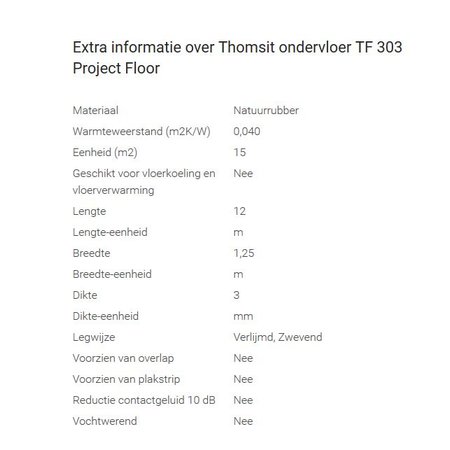 Thomsit TF303 3mm Project Subfloor (role of 15m2)