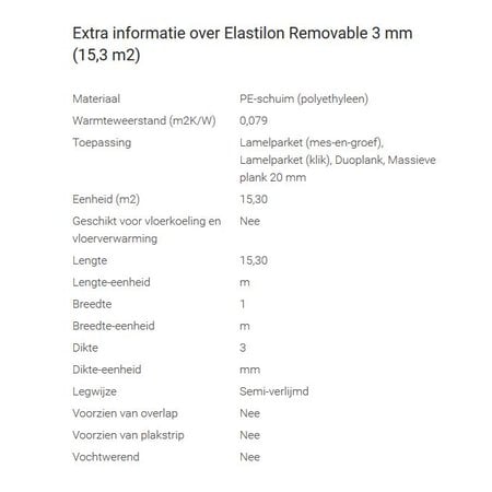 Elastilon Removable 3mm (price per roll of 25m2)