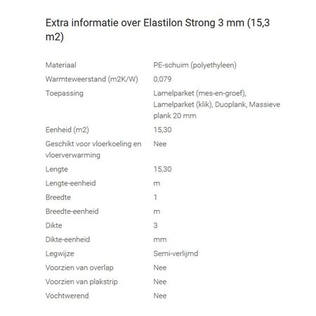 Elastilon Strong 3mm (price per roll of 25m2)