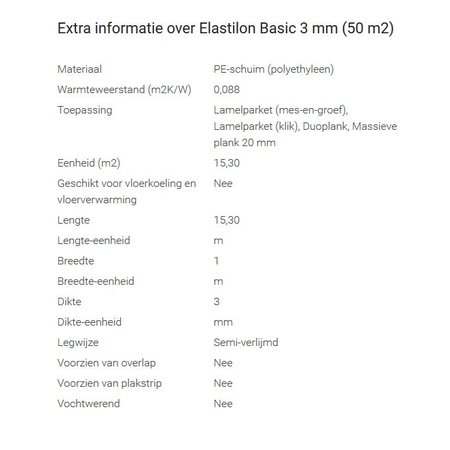 Elastilon Basic 3mm (precio por rollo de 50m2)