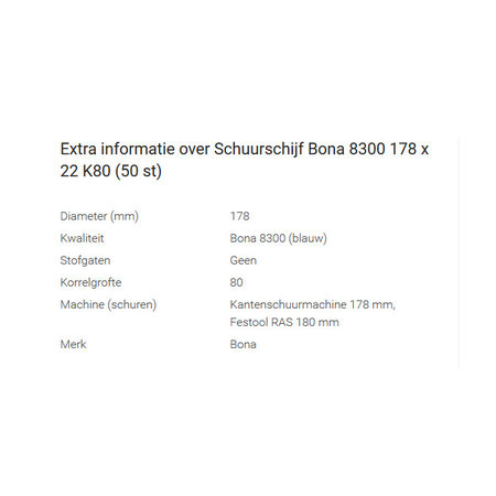 Bona Schuurschijf 8300 maat 178x22mm (kies uw korrel)