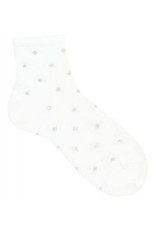 CONDOR White & Metallic Dots Short Socks