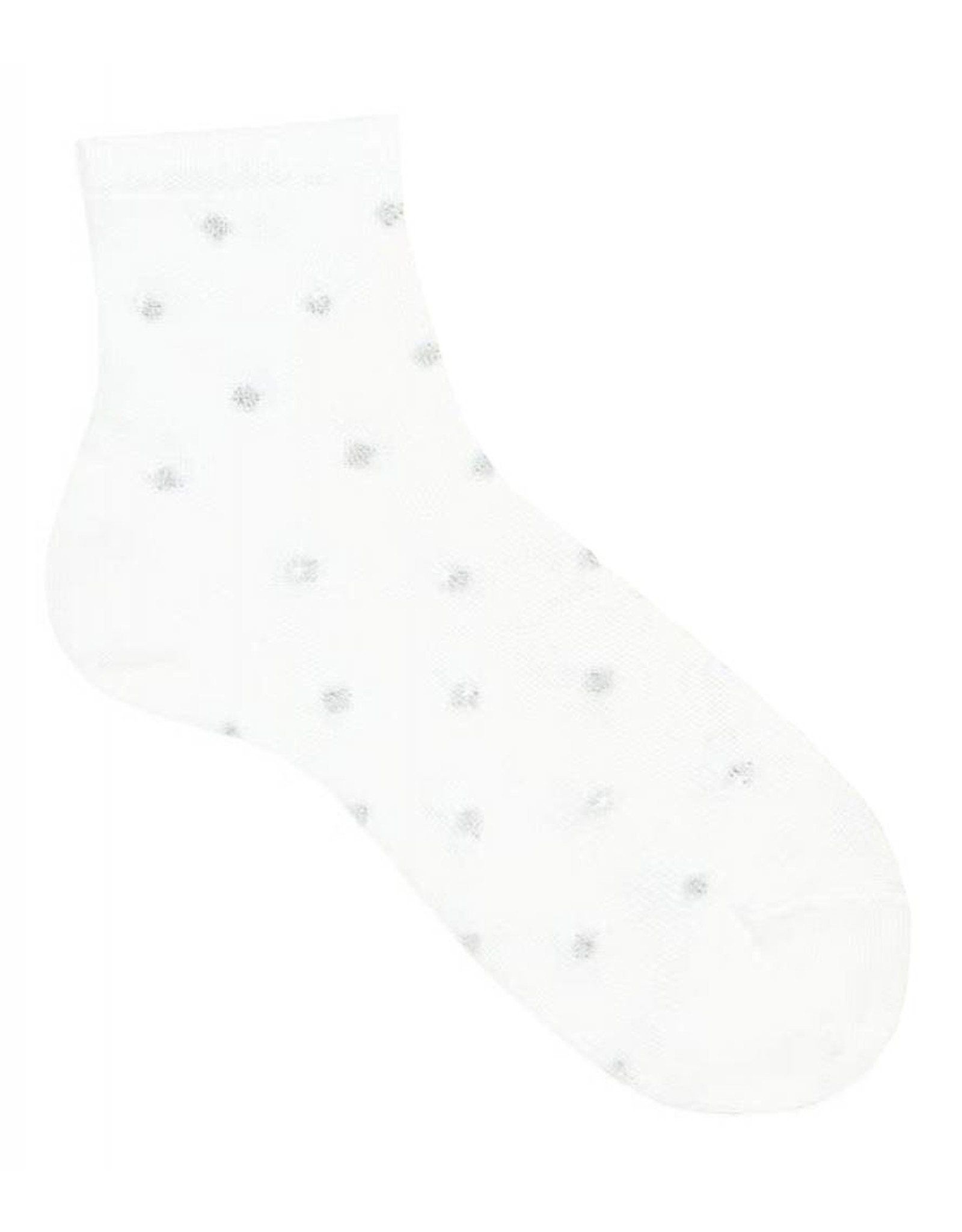 CONDOR White & Metallic Dots Short Socks