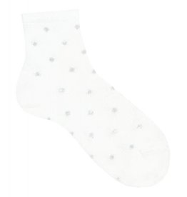 CONDOR White & Metallic Dots Short Socks