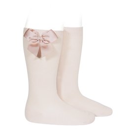 CONDOR Nude Knee Socks with Bow