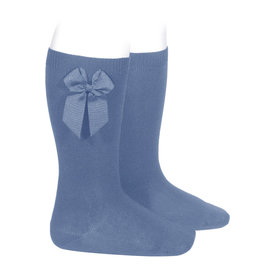 CONDOR French Blue Knee Socks with Bow