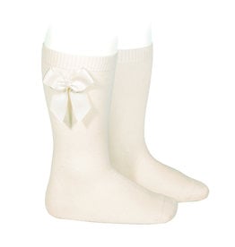 CONDOR Beige Knee Socks with Bow