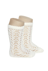 CONDOR Beige Openwork Knee High Socks