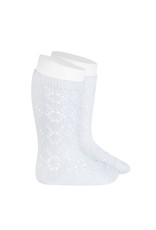 CONDOR White Geometric Openwork Socks