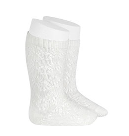 CONDOR Cream Geometric Openwork Socks