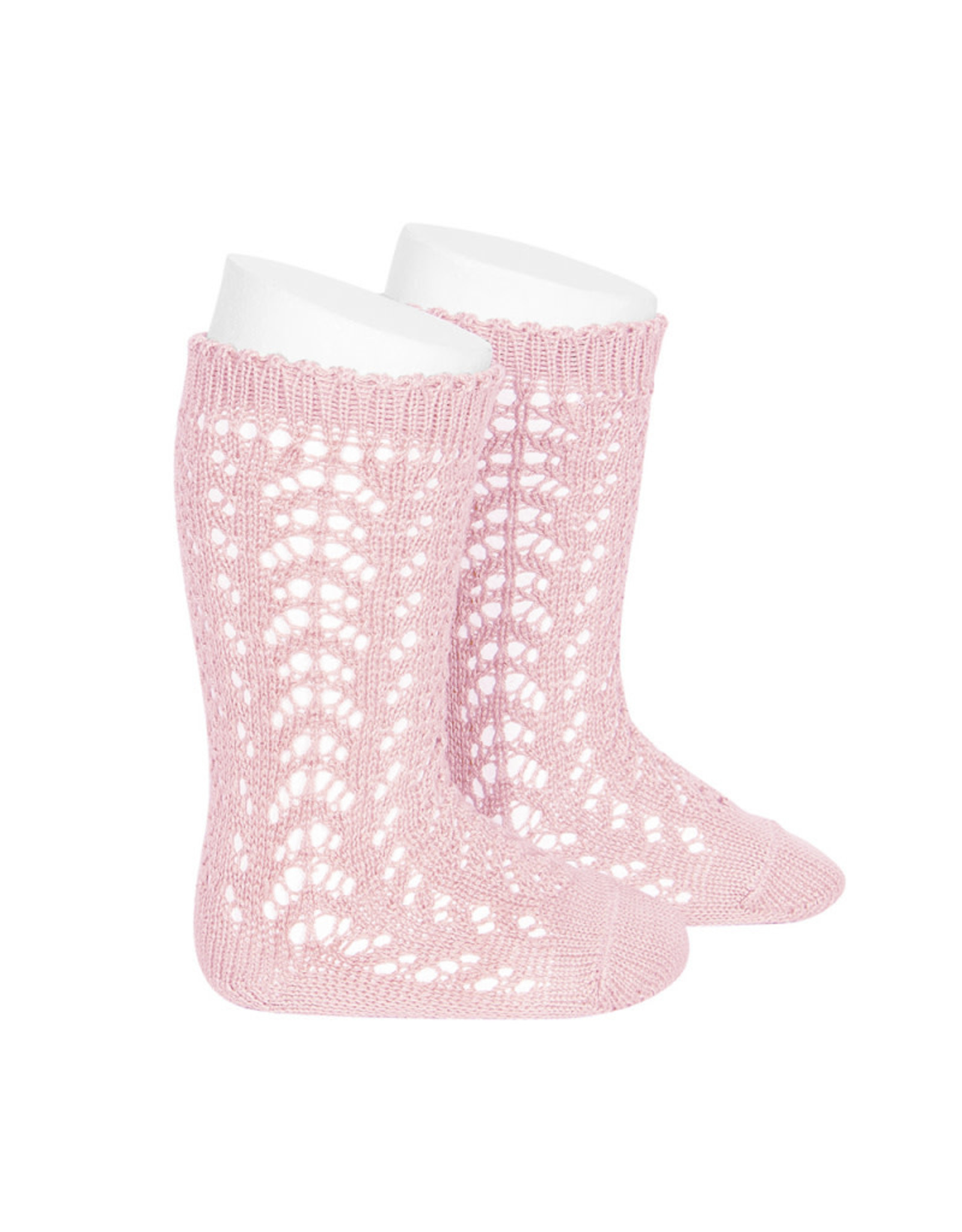 CONDOR Baby Pink Openwork Knee Socks
