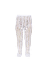 CONDOR White Perle Openwork Tights