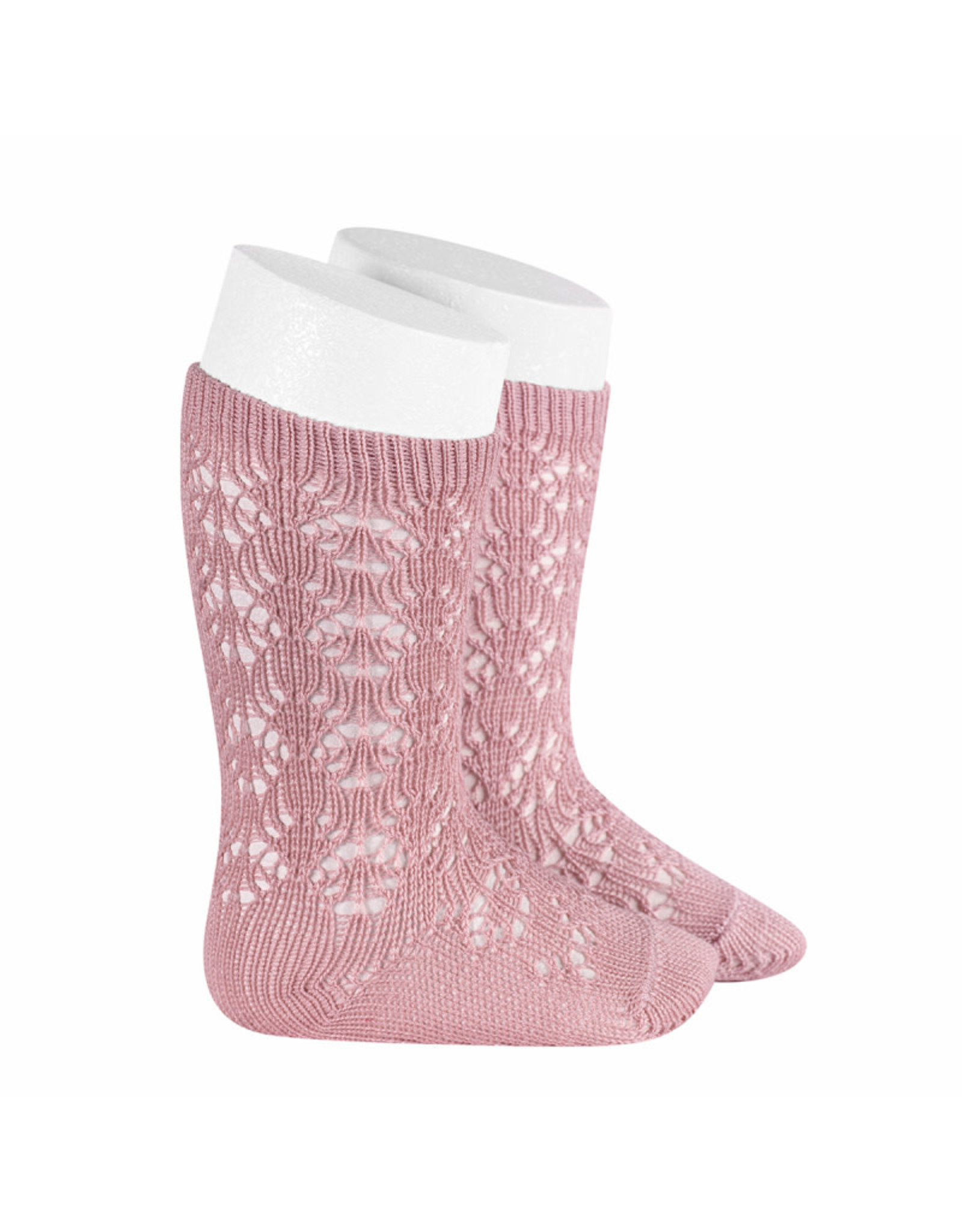 CONDOR Pale Pink Geometric Openwork Socks