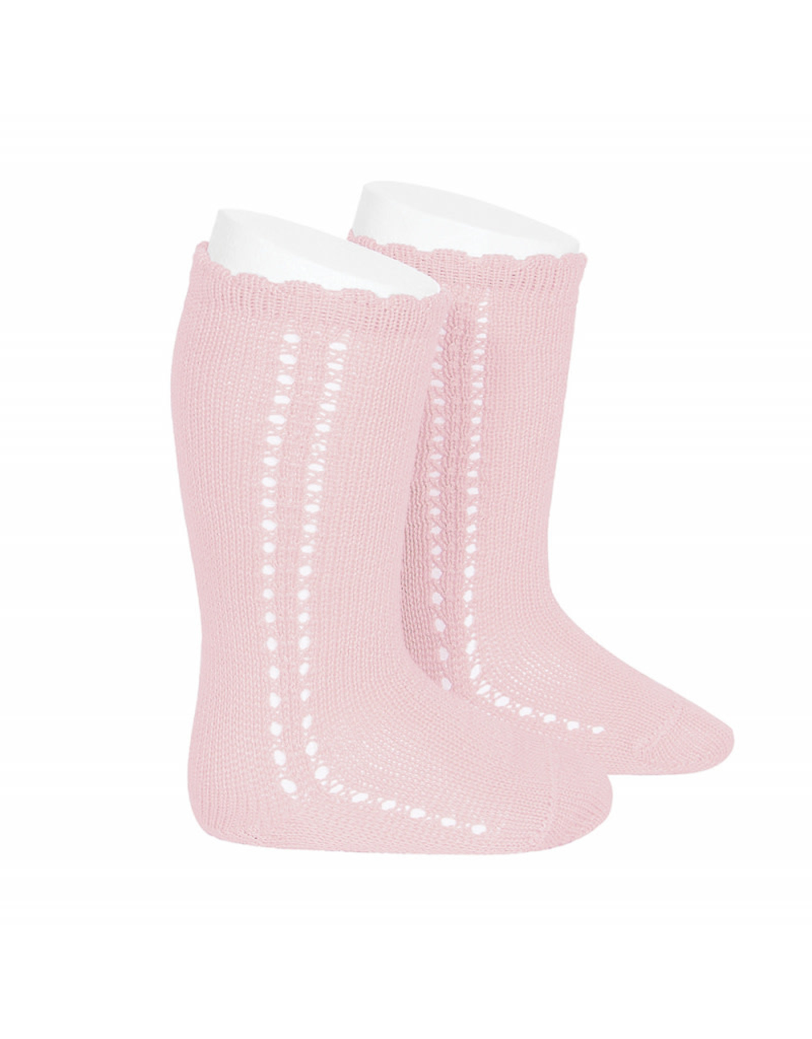 CONDOR Baby Pink Side Openwork Knee Socks