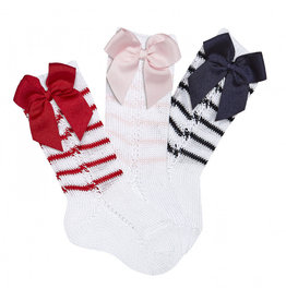CONDOR Side Openwork Socks with Bow